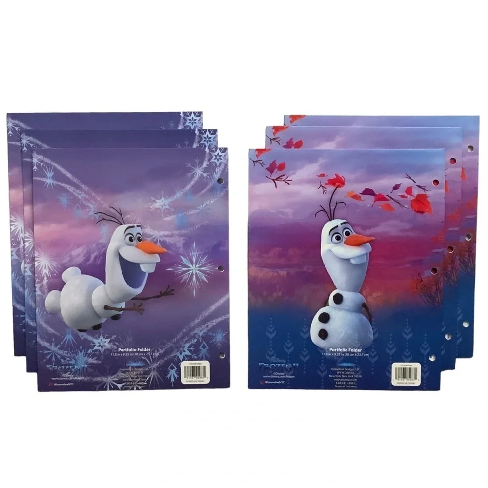 Disney Frozen Portfolio Folders School Binder Supplies Princess Lot of 6 Pieces